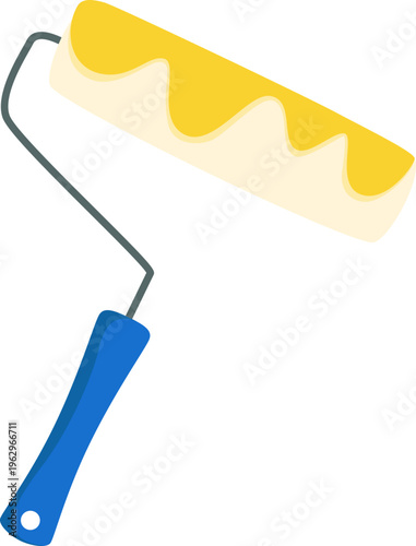 Yellow Paint Roller Illustration