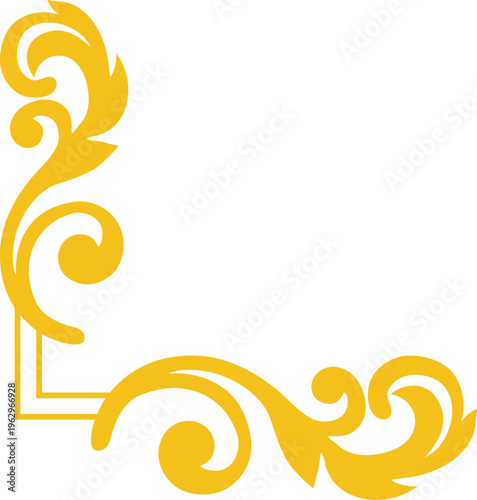 Golden Corner Scroll Ornament