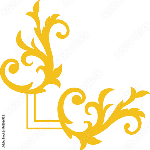 Golden Corner Ornament Vector