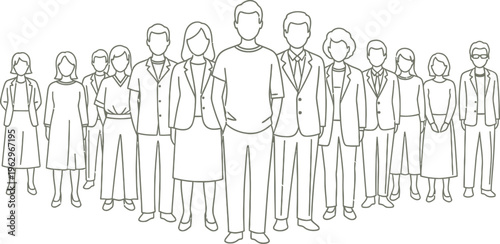 Diverse Group of People Standing Together as a Unified Team