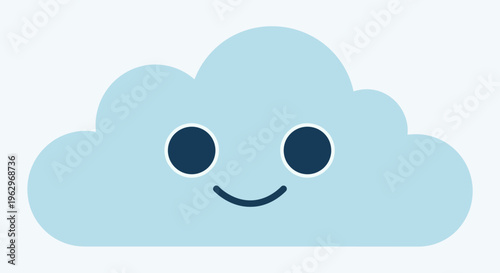 A cute cartoon smiling cloud character.