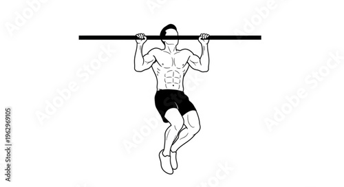 Man doing pull ups exercise.