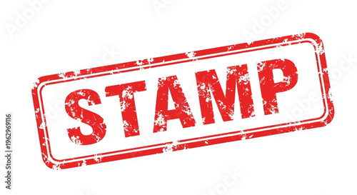 A red rectangular stamp displaying the word stamp in bold capitalized letters