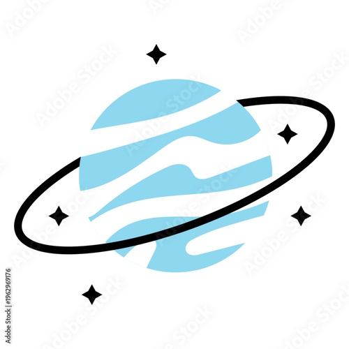Cute Saturn Planet Icon