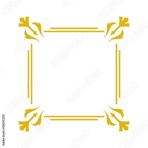Elegant Gold Square Frame Element