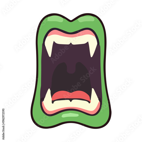 Cartoon Monster Mouth Open