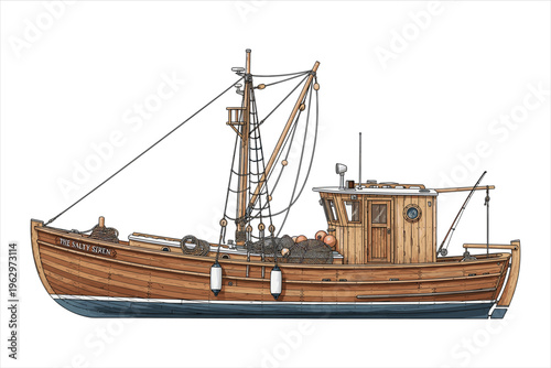 old fishing wooden boat