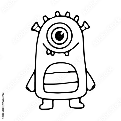 Cute One-Eyed Monster Doodle