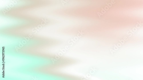 Abstract white moving waves background with pastel green and pink gradients, loopable soft light motion graphic