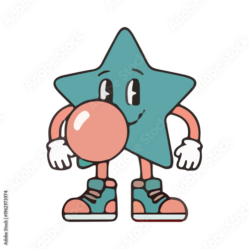 Retro Star Chewing Bubble Gum