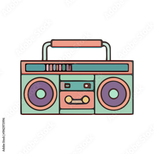 Retro Boombox Cassette Player