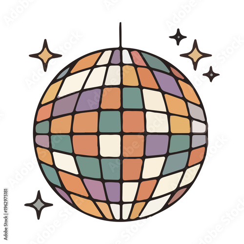 Retro Disco Ball Illustration