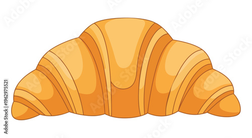 A delectable golden-brown flaky croissant illustration perfect for a delightful morning breakfast bakery menus sweet treat graphics or pastry