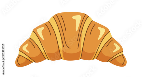 Appetizing golden-brown flaky croissant graphic art for breakfast menus and patisserie designs