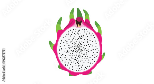 Exotic tropical fruit illustration revealing vibrant pink skin and speckled white flesh a delicious healthy snack design element graphic a succulent