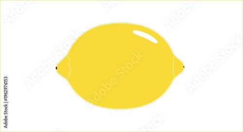 A vibrant graphic depiction of a fresh citrus lemon fruit in simple style on a clean white background.