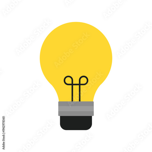 Bright Yellow Light Bulb Icon