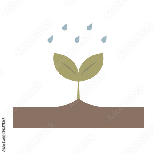 Seedling Growth and Watering Icon