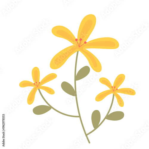 Simple Yellow Flower Illustration