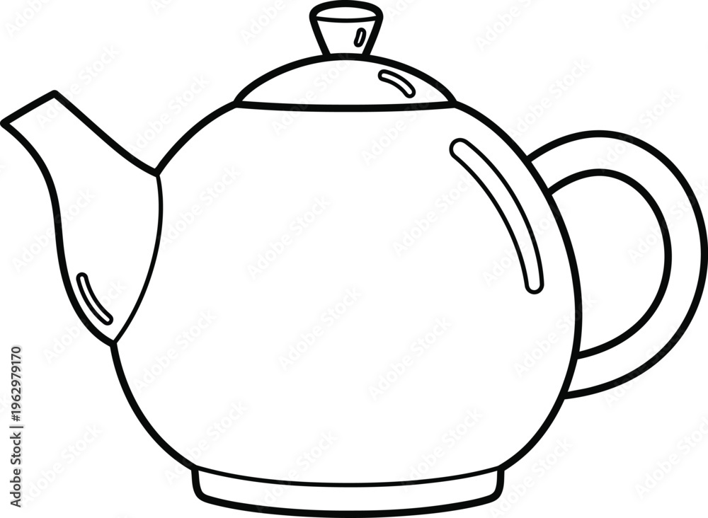 Obraz premium Color page teapot isolated on transparent background