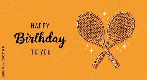 Happy birthday tennis racket greeting card