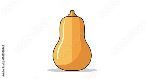 Vibrant autumnal butternut squash illustration depicting fresh produce with a smooth cartoon aesthetic perfect for healthy recipe designs and