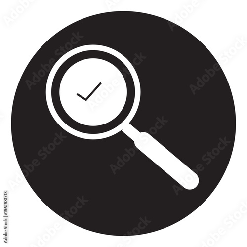 Single Magnifying glass icon on white , black and red zoom icon . white background , EPS10