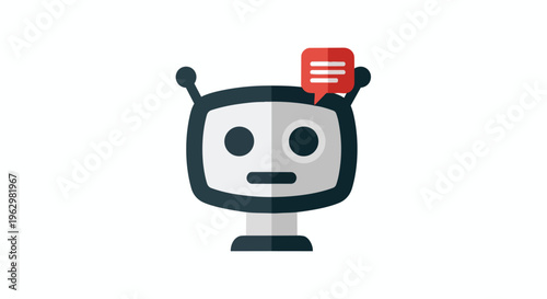 Modern digital assistant icon symbolizing artificial intelligence dialogue and automated support services