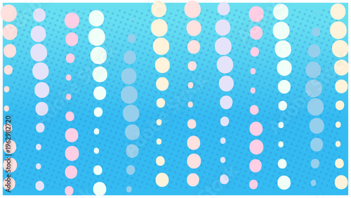 縦に並ぶカラフルなドットのパターン背景・ポップでシンプルな抽象デザイン素材