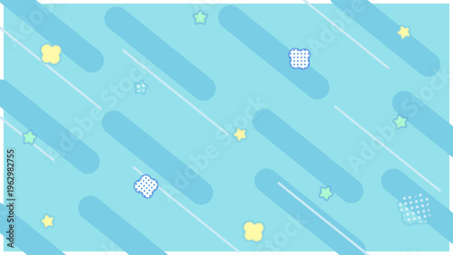 斜めストライプと星モチーフのやさしいパターン背景・ポップでかわいいデザイン素材