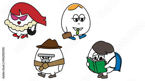 さまざまな職業のかわいいキャラクターセット・ビジネスや仕事を表現したイラスト素材