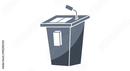 Illustration of a Podium with Microphone for Public Speaking and Presentations.