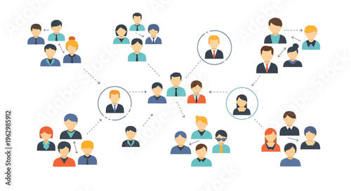 Network of connected people social media business relationships and communication