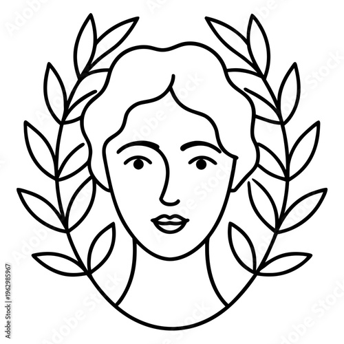 girl with wreath