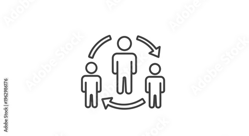People interacting icon representing teamwork collaboration and communication vector