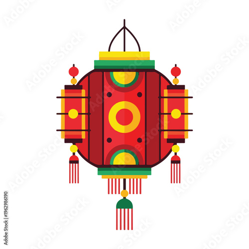 A vibrant, detailed illustration of an ornate, hanging lantern