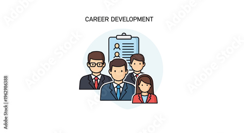 Professional team and career development icon concept illustration