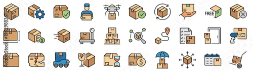 Collection of vector icons depicting various financial concepts including money, savings, investment, debt, and economic trends for business