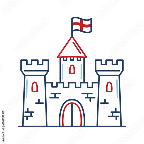 Castle Icon with English Flag
