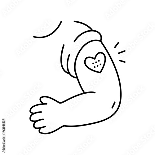 Vaccination Arm with Heart Bandage