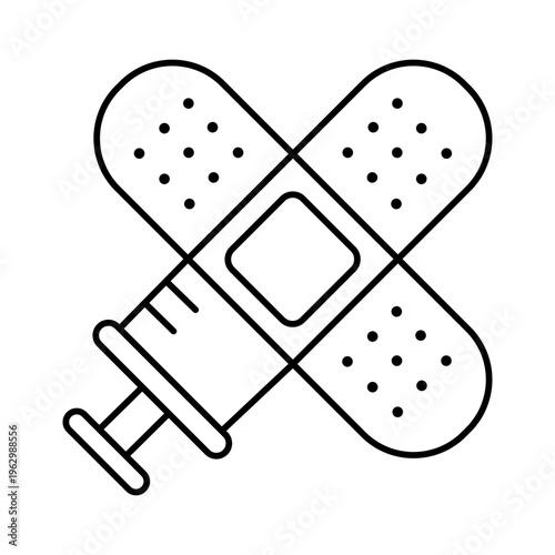 Vaccine and Bandage Icon