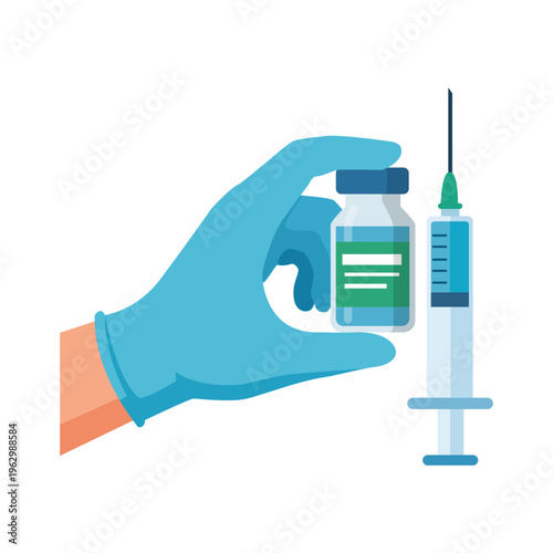 Vaccine and Syringe Illustration