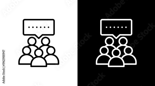 Group Discussion White Icon Set Design