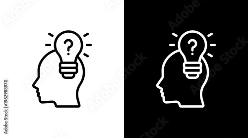 Critical Thinking White Icon Set Design