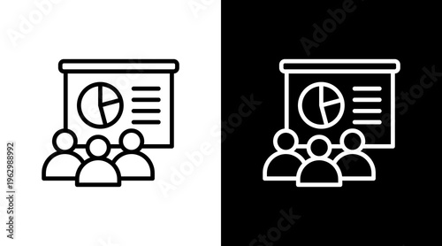 Employee Training White Icon Set Design