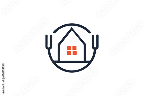 Modern Home Kitchen Logo Vector
