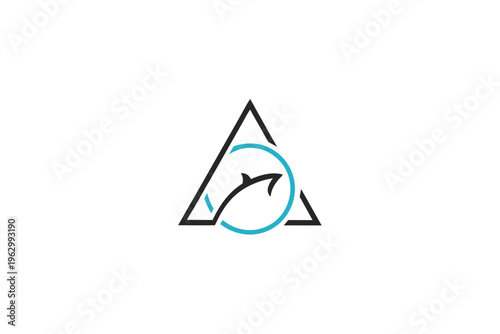 Modern Letter A Shark Silhouette Logo Design