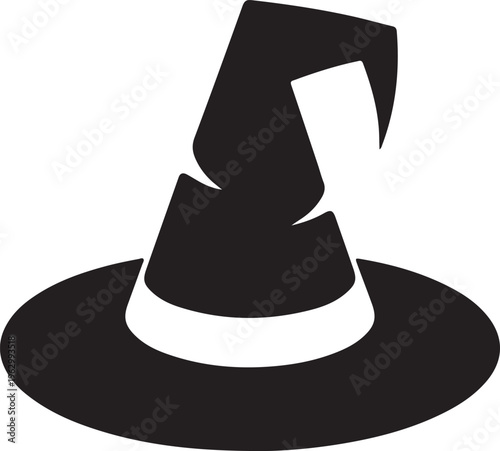 Pointed Witch Hat Silhouette, Halloween Icon
