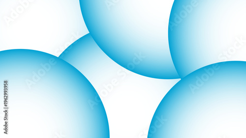 Abstract 3D light blue spheres on clear background 