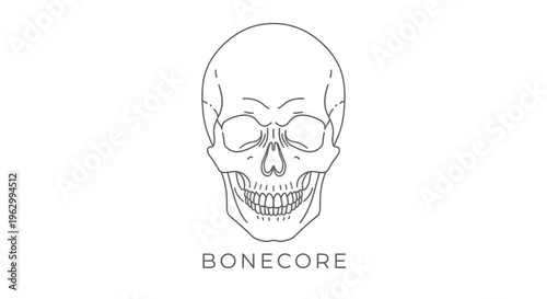 Human Skull Illustration Bone Structure.